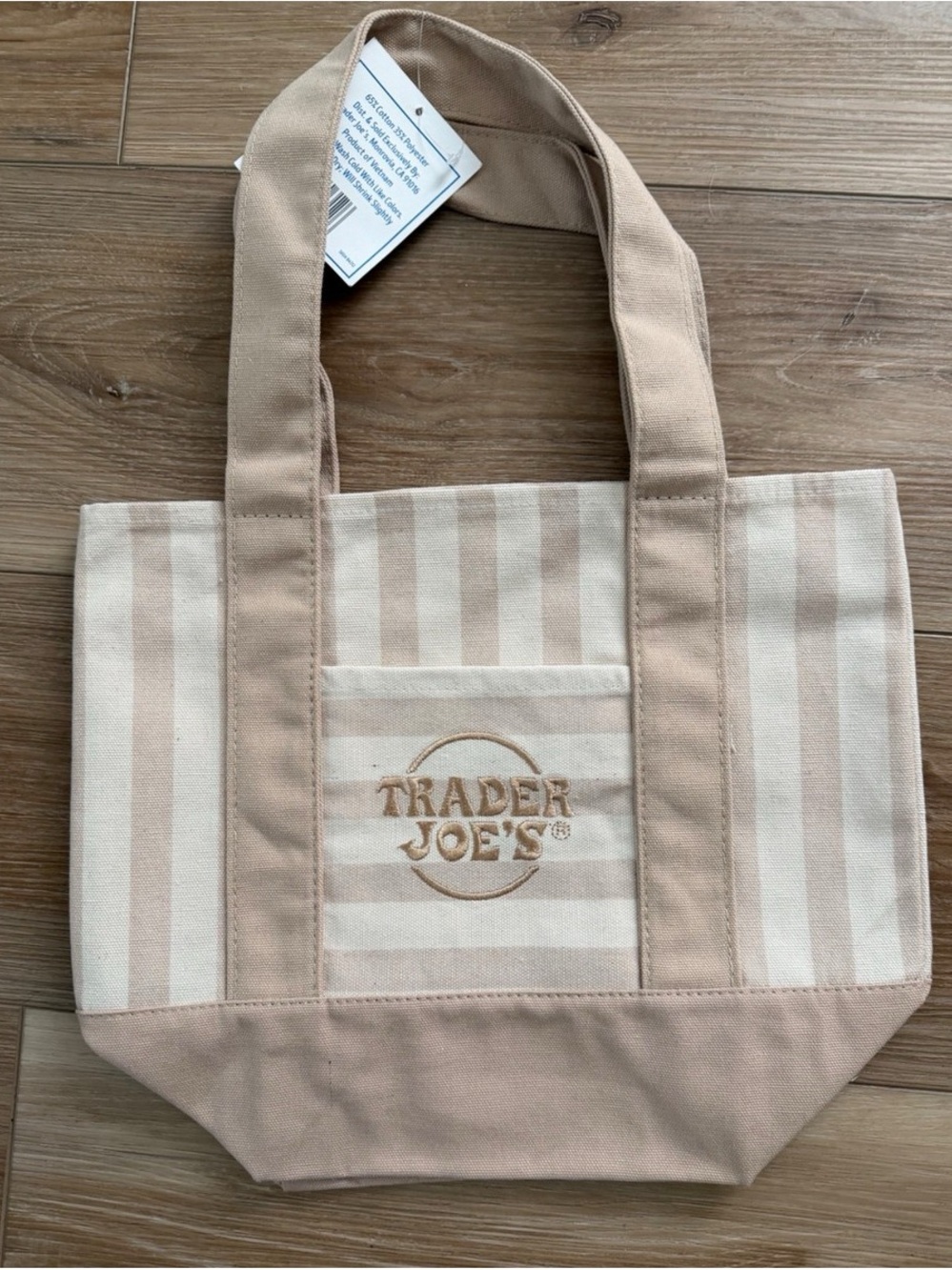 Trader Joe’s Beige Stripe Tote Bag